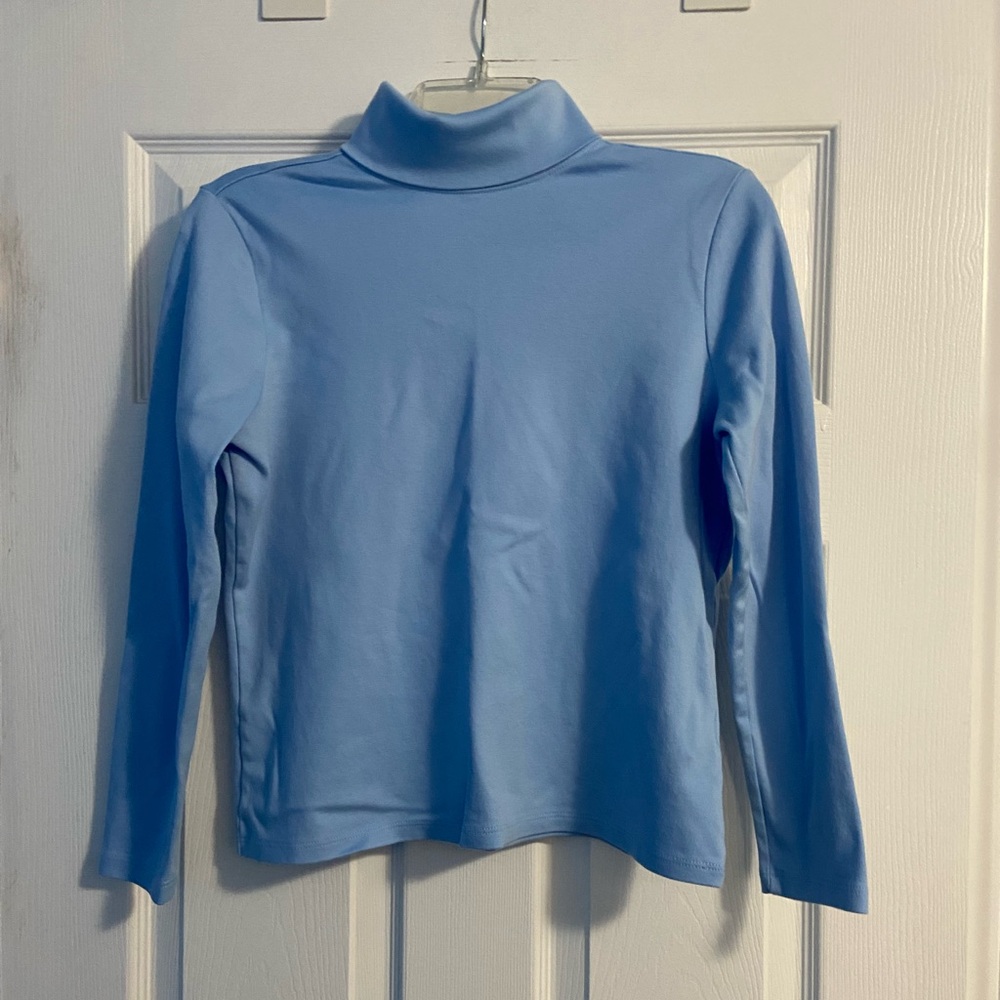 L.L. Bean Women's Light Blue Turtleneck Long Sleeve Top Size M Petite
